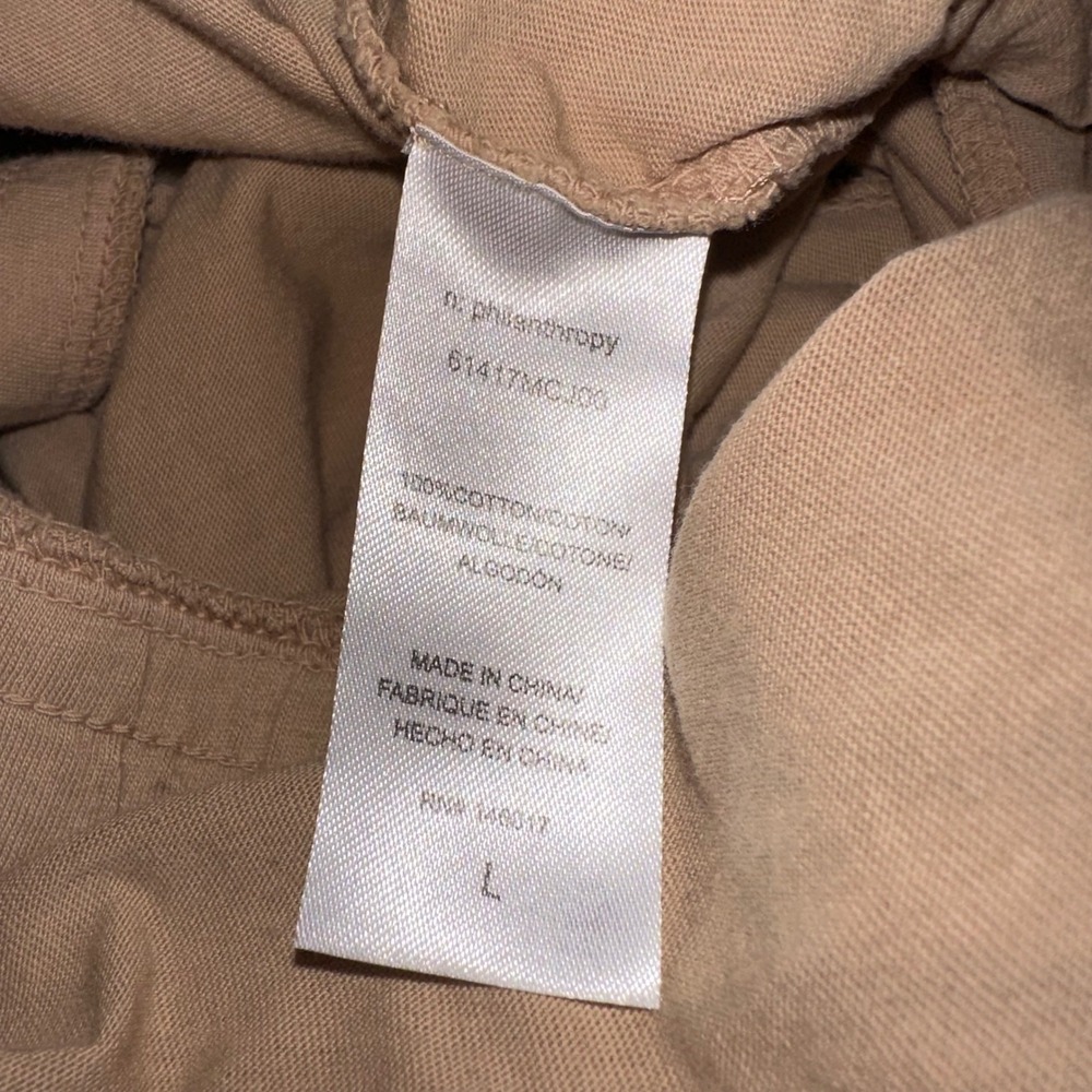 n:philanthropy Tan Utility Cargo Jumpsuit Size L Cotton Drawstring Beige - Picture 5 of 12